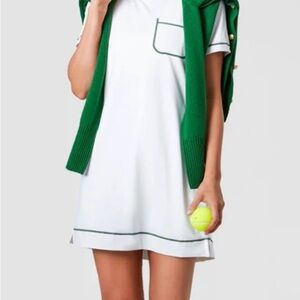 NWT Tuckernuck white with green trim activewear Dress tennis pickleball DS 404